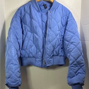 Cotton On Light Blue Quilted Bomber Jacket